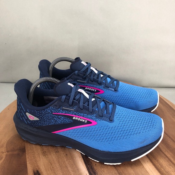Brooks Shoes - Brooks Launch 10 Womens Running Shoes Blue Pink Cushioned Size 10.5 Medium B